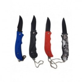 Set 4 x cutit briceag varf ascutit, 16 cm, 60 g, albastru, rosu, gri, negru