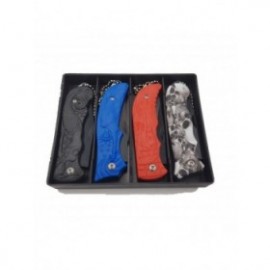 Set 4 x cutit briceag varf ascutit, 16 cm, 60 g, albastru, rosu, gri, negru 2