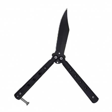 Cutit fluture Butterfly, Balisong  19 cm, negru, 4 gauri