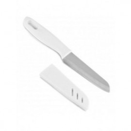 Cutit din inox si plastic cu protectie lama tip teaca, alb