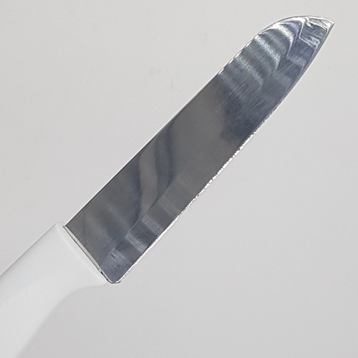 Cutit din inox si plastic cu protectie lama tip teaca, alb