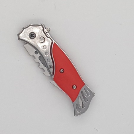 Cutit deschidere a lamei pe buton, lama otel, rosu, 16 cm