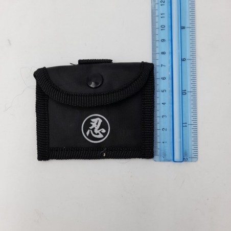 Steluta ninja pentru aruncat la tinta 4 colturi, gaura in centru, in husa, negru,4.5 cm