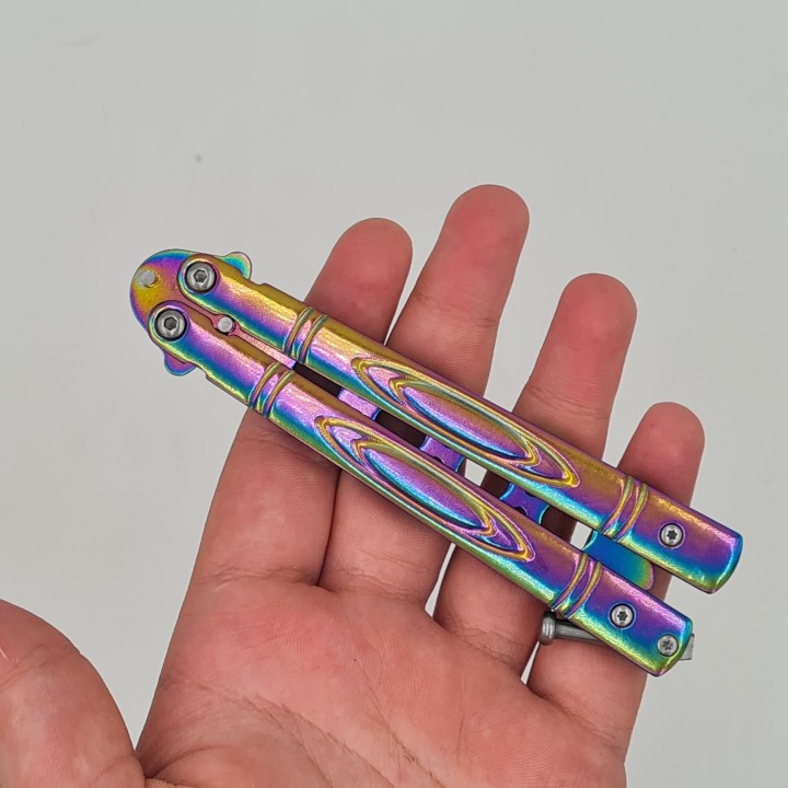 Cutit fluture Butterfly, Balisong  21.50 cm, fade, fara tais, de antrenament, model oval