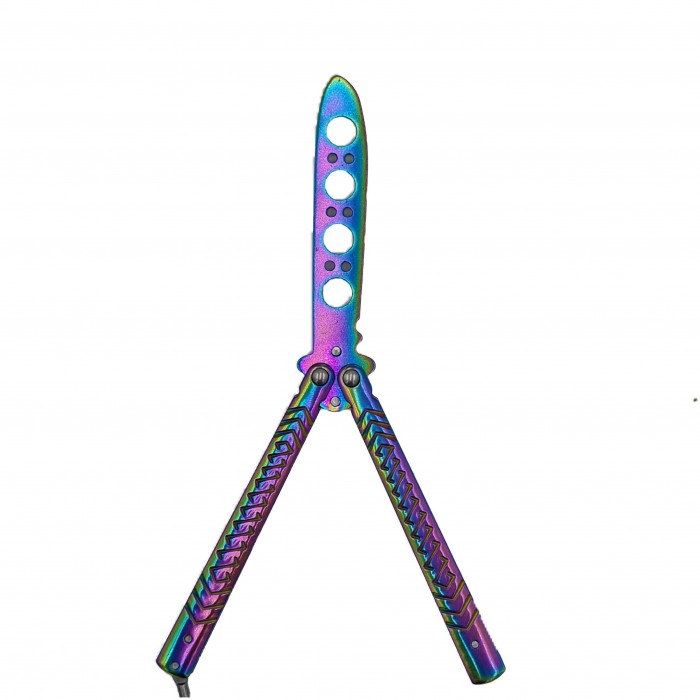 Cutit fluture Butterfly, Balisong  22 cm, fade, fara tais, de antrenament, model incrucisat
