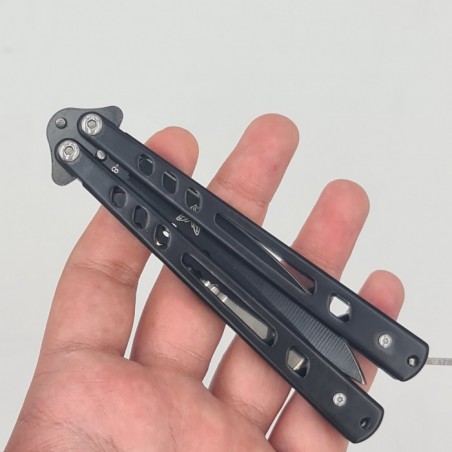 Cutit fluture Butterfly, Balisong  21 cm, negru, cu Tais, model dinamic