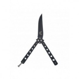 Cutit fluture Butterfly, Balisong 20 cm, negru, model inima