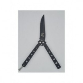 Cutit fluture Butterfly, Balisong 20 cm, negru, model inima 2