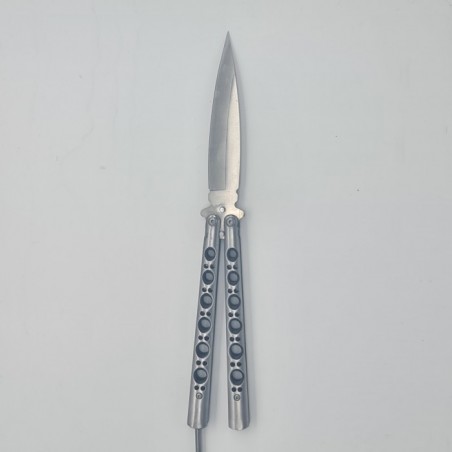 Cutit Fluture Butterfly, Balisong, Model Gauri Fantoma, Culoare Gri, 24 cm