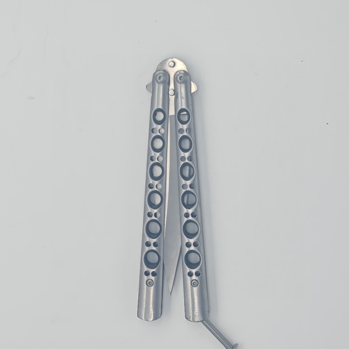 Cutit Fluture Butterfly, Balisong, Model Gauri Fantoma, Culoare Gri, 24 cm