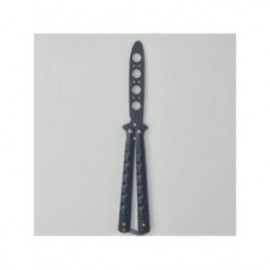 Cutit Butterfly, Balisong fara tais, 22 cm, negru, model adancituri zigzag 2