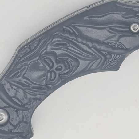 Cutit talon, model craniu, negru, 13 cm