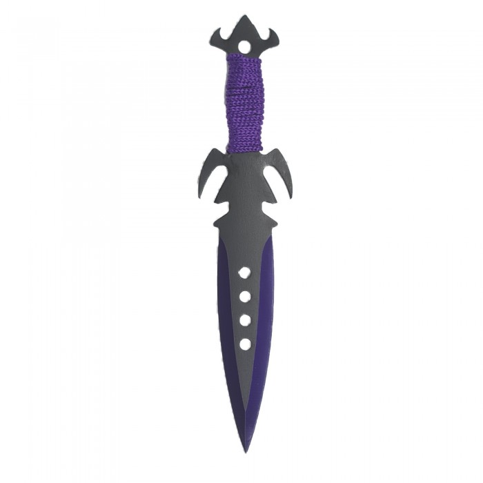 Cutit ninja de aruncat in copaci,18 cm, mov si negru, model abyss
