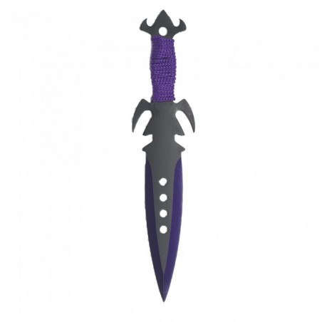 Cutit ninja de aruncat in copaci,18 cm, mov si negru, model abyss