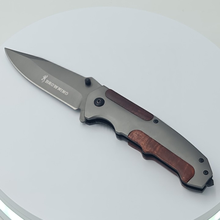 Cutit briceag deschidere a lamei pe buton, lama otel, Browning,  M2, 23 cm