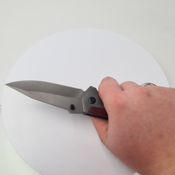 Cutit briceag deschidere a lamei pe buton, lama otel, Browning,  M2, 23 cm