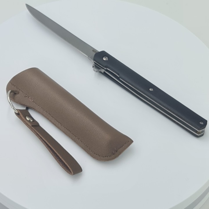 Briceag model slim, patrat, M390, 21 x 2 cm, negru