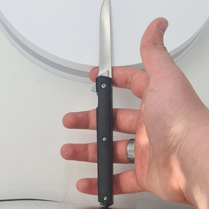 Briceag model slim, patrat, M390, 21 x 2 cm, negru