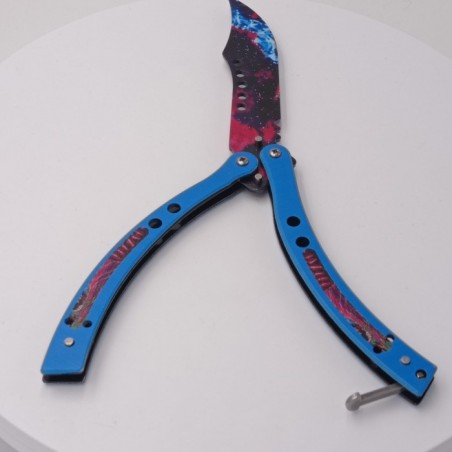 Cutit fluture, Butterfly,  fara tais, model galaxie, curbat, 26 cm