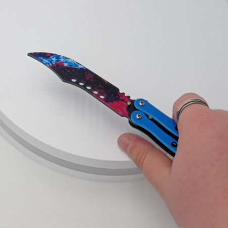 Cutit fluture, Butterfly,  fara tais, model galaxie, curbat, 26 cm