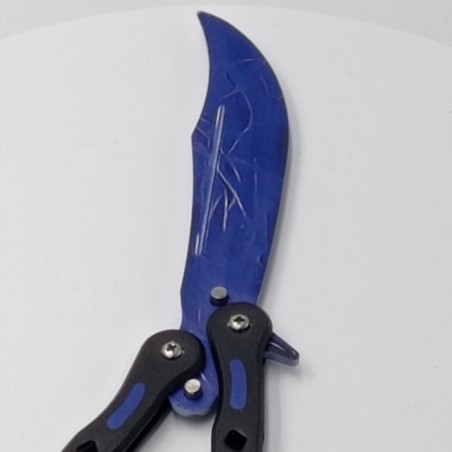 Cutit fluture, Butterfly,  fara tais, model fulger, curbat, 26 cm