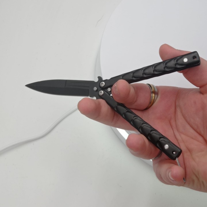Cutit fluture, Butterfly, model dinamic, negru, 16 cm