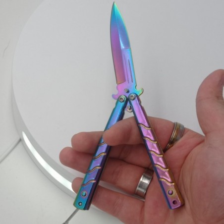 Cutit fluture, Butterfly,  cu tais, model dinamic, fade, 16 cm
