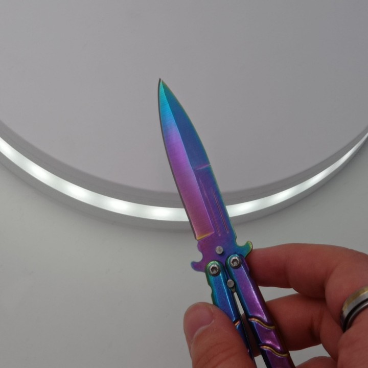 Cutit fluture, Butterfly,  cu tais, model dinamic, fade, 16 cm