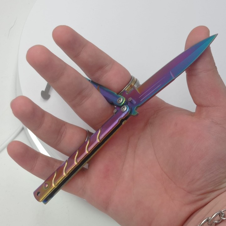 Cutit fluture, Butterfly,  cu tais, model dinamic, fade, 16 cm