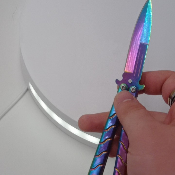 Cutit fluture, Butterfly,  cu tais, model dinamic, fade, 16 cm