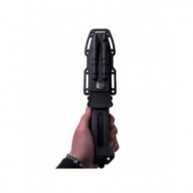 Cutit Vanatoare, Cu busola, Ascutitor cutit, Aprinzator Foc, Fluier, Husa protectie, Negru 2