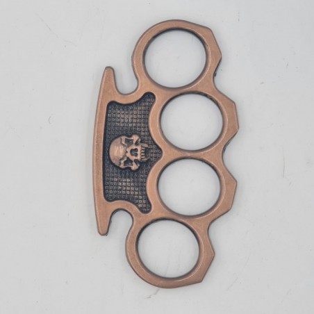 Pumnal Tip Box, Autoaparare, Maner Cap de Mort, Bronz