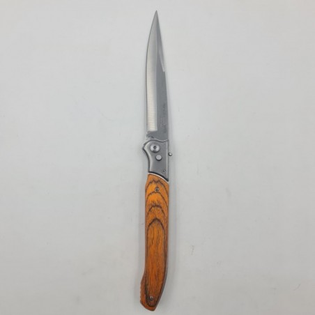 Cutit Automat, Lama Stilet, 31 cm, Argintiu, Maner Lemn