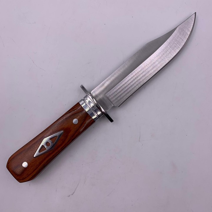 Cutit Vanatoare, Lama Fixa, Maner Lemn, Model Romb, Husa Protectie, 20 cm