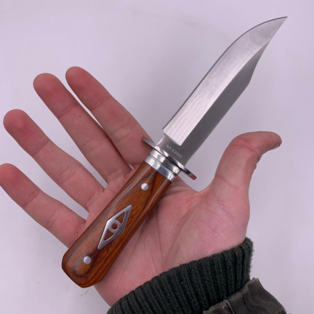 Cutit Vanatoare, Lama Fixa, Maner Lemn, Model Romb, Husa Protectie, 20 cm