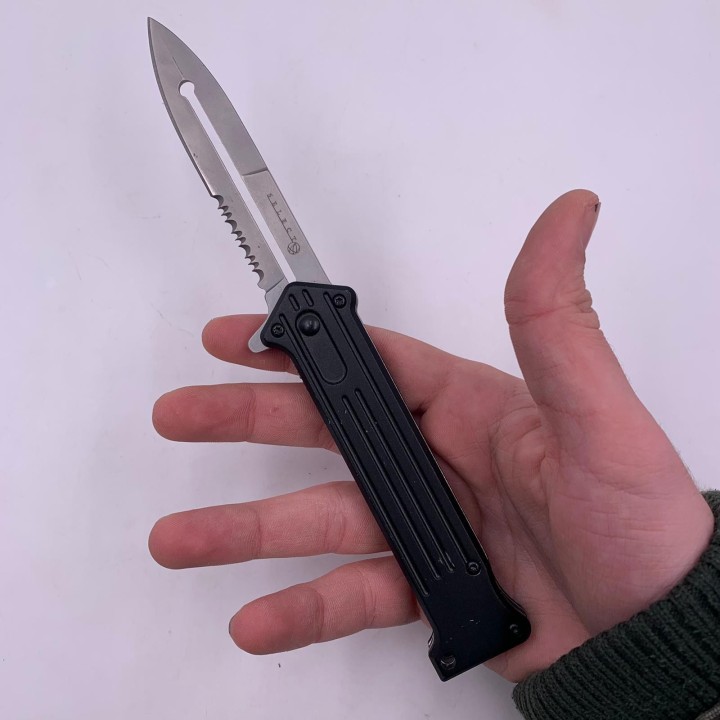 Briceag Tactic, Stealth, Deschidere Automata Rapida, Lama Zimtata, 20 cm, Gri Mat
