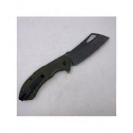 Cutit Pliabil cu Lama Dreapta, Maner Aderent, Prindere Curea, 20 cm, Verde 2