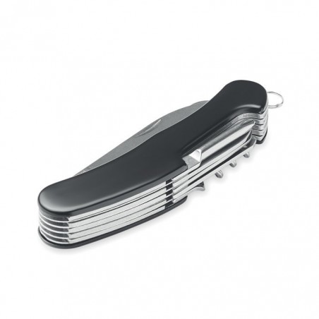 Briceag Multifunctional Negru Personalizat cu Textul Tau,11 Functii, Otel Inoxidabil, 10.5X2X1 cm