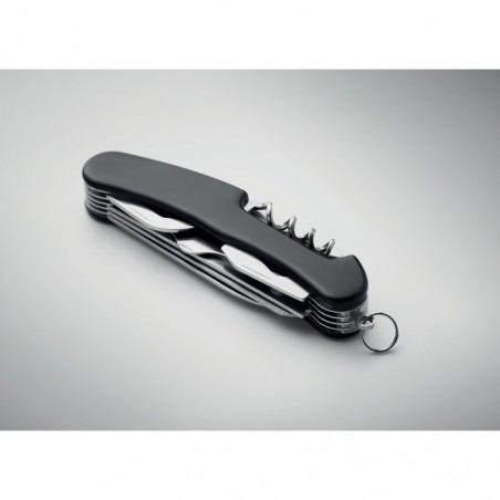 Briceag Multifunctional Negru Personalizat cu Textul Tau,11 Functii, Otel Inoxidabil, 10.5X2X1 cm
