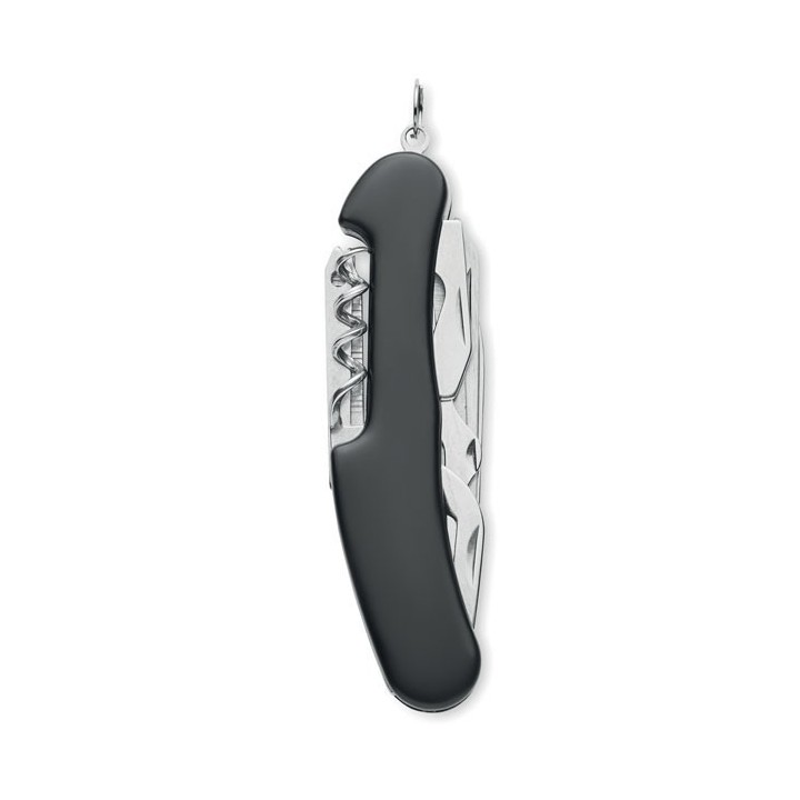 Briceag Multifunctional Negru Personalizat cu Textul Tau,11 Functii, Otel Inoxidabil, 10.5X2X1 cm