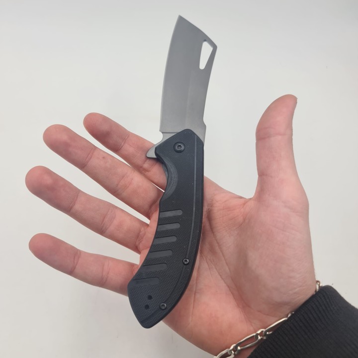 Briceag, Lama Groasa, Prindere Curea, Negru, 20 cm