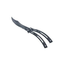 Briceag Fluture Curbat, Model Gauri, Cu Tais, Negru, 23 cm