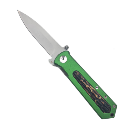 Briceag cu Agatatoare, Deschidere Manuala, Model Scoarta de Copac, Verde, 20 cm