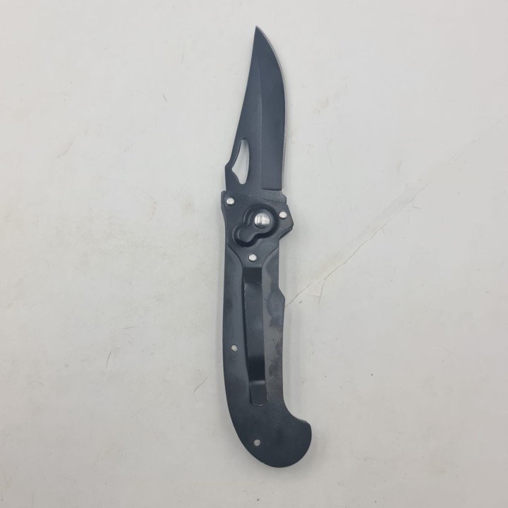 Briceag Deschidere a Lamei pe Buton, Scorpion, Sistem Prindere Curea, Negru, 20 cm
