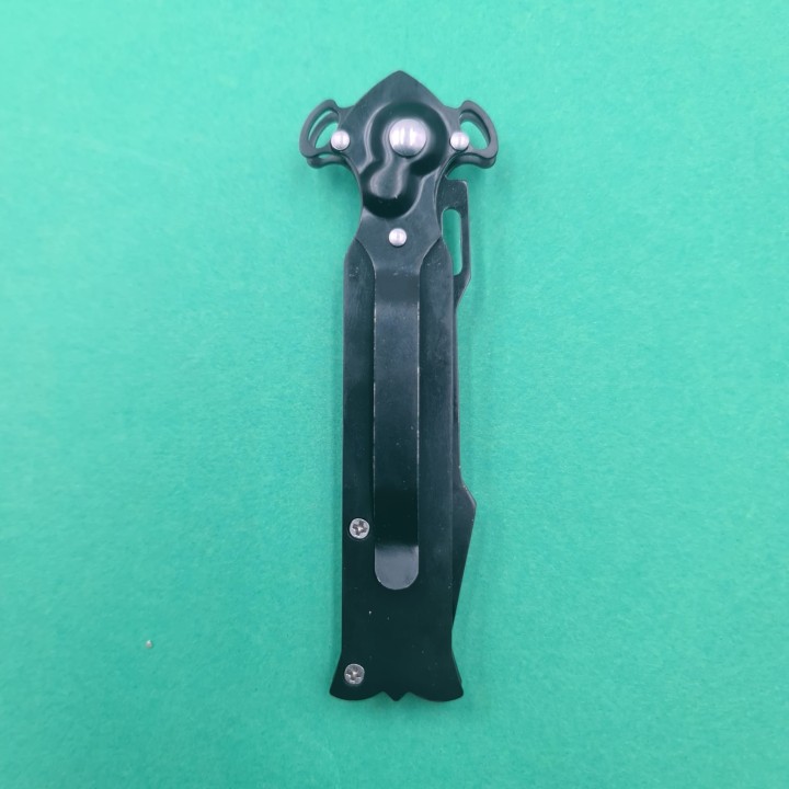 Briceag Deschidere a Lamei pe Buton, Model Romburi, Sistem Prindere Curea, Argintiu, 20 cm