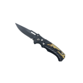 Briceag Deschidere a Lamei pe Buton, Model Scorpion, Sistem Prindere Curea, 16 cm, Negru