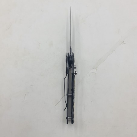 Briceag Deschidere a Lamei pe Buton, Model Scorpion, Sistem Prindere Curea, 16 cm, Negru
