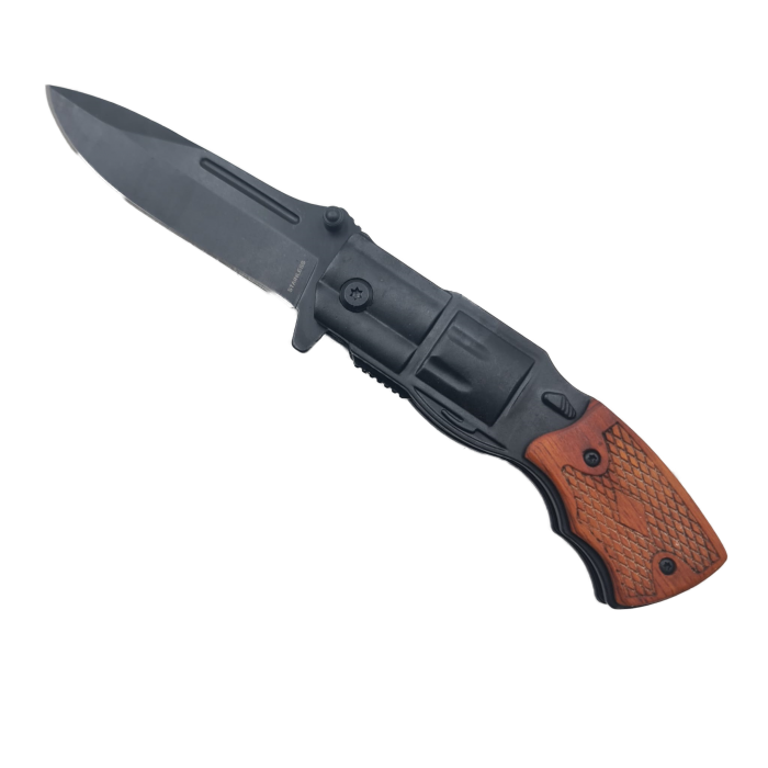 Briceag Pistol, Deschidere Manuala, Sistem Prindere Curea, Negru, 20 cm