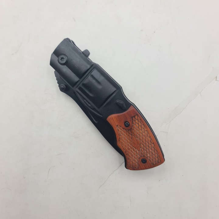 Briceag Pistol, Deschidere Manuala, Sistem Prindere Curea, Negru, 20 cm
