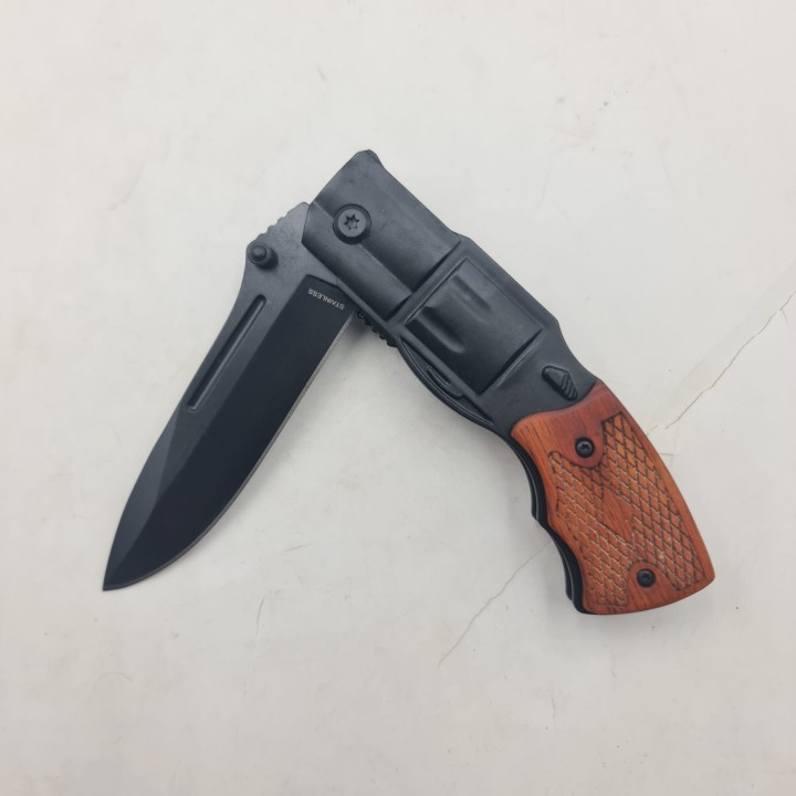 Briceag Pistol, Deschidere Manuala, Sistem Prindere Curea, Negru, 20 cm